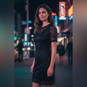 BCX Small Black Lace Dress Coquette FairyGrunge Whimsigoth